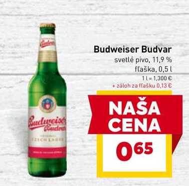 Budweiser Budvar svetlé pivo, 11,9% fľaška, 0,5l