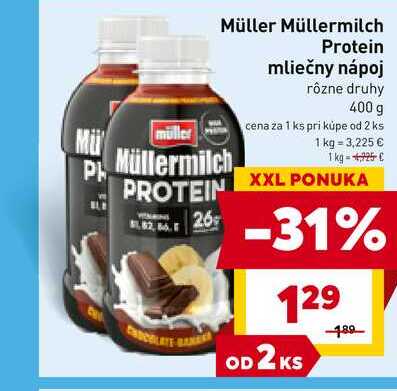 Müller Müllermilch Protein mliečny nápoj rôzne druhy 400 g 