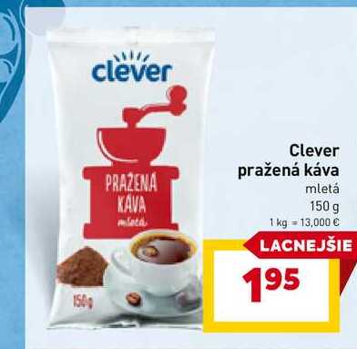 Clever pražená káva mletá 150 g 
