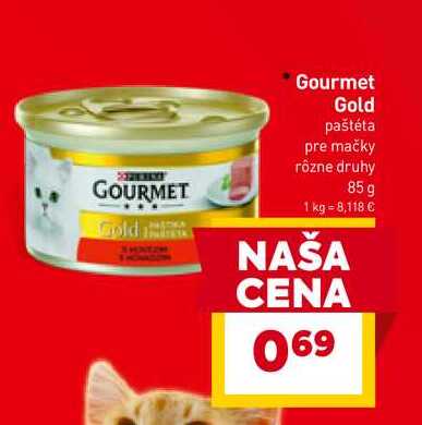 Gourmet Gold paštéta pre mačky rôzne druhy 85 g