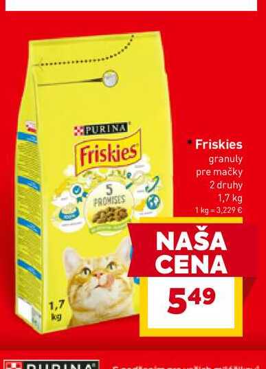 Friskies granuly pre mačky 2 druhy 1,7 kg 