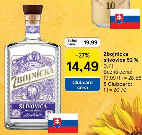 Zbojnícka slivovica 52 %, 0,7 l