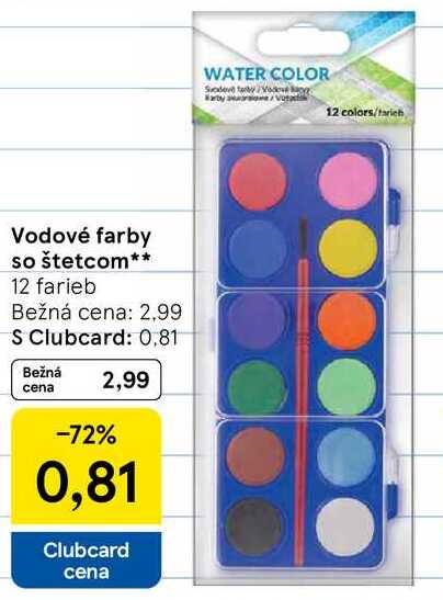 Vodové farby so štetcom