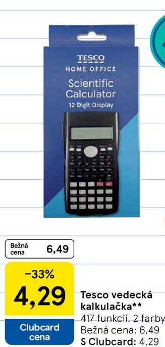 Tesco vedecká kalkulačka