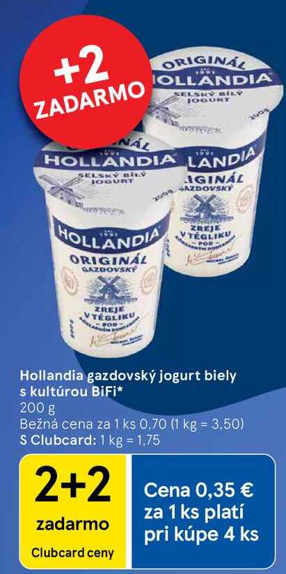 Hollandia gazdovský jogurt biely s kultúrou BiFi, 200 g 