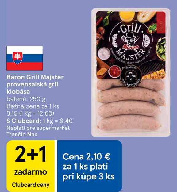 Baron Grill Majster provensalská gril klobása, 250 g