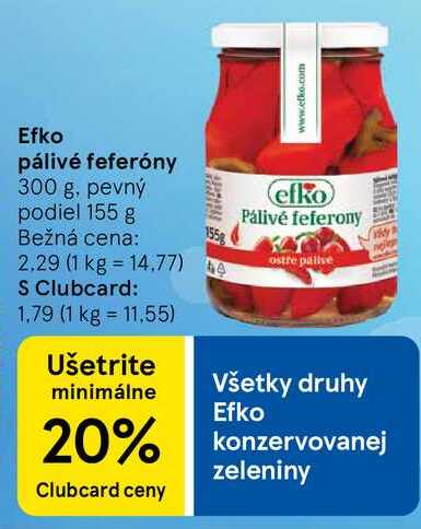 Efko pálivé feferóny, 300 g