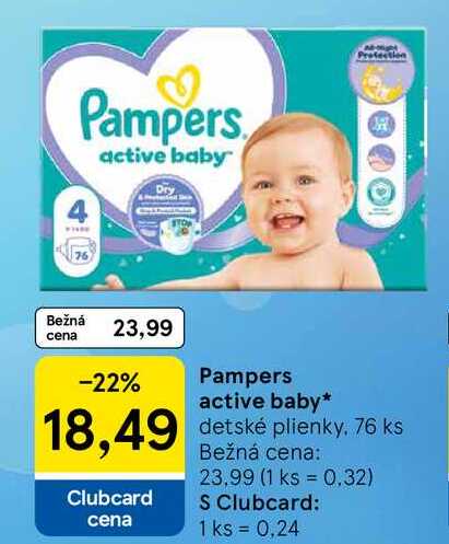 Pampers active baby, 76 ks 