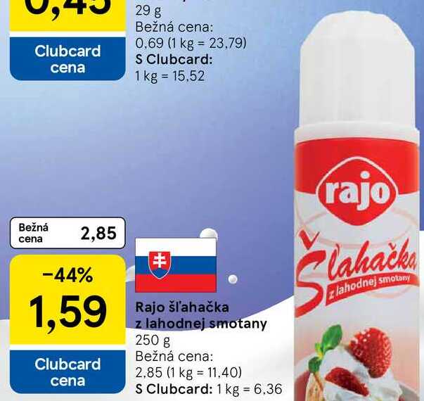 Rajo šľahačka z lahodnej smotany, 250 g