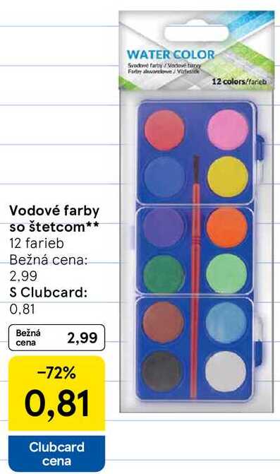Vodové farby so štetcom