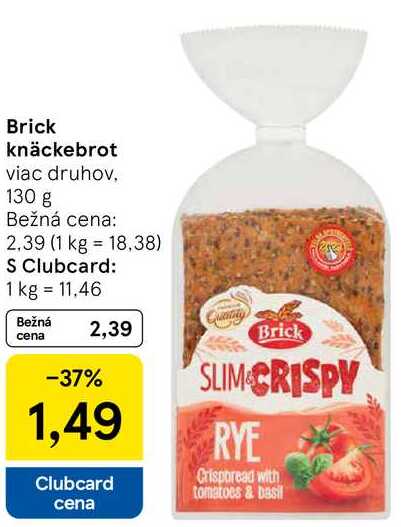 Brick knäckebrot, 130 g 