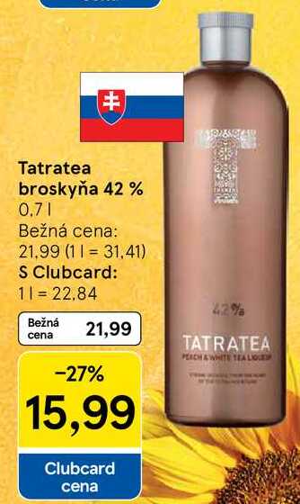 Tatratea broskyňa 42%, 0,7 l