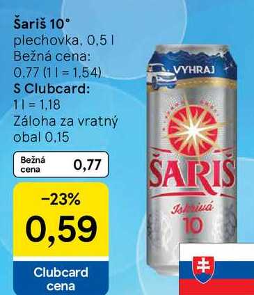 Šariš 10°, 0,5 l
