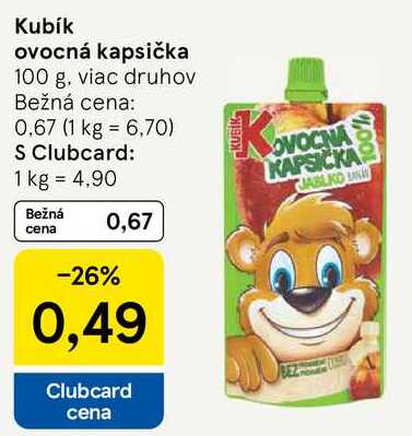 Kubík ovocná kapsička, 100 g