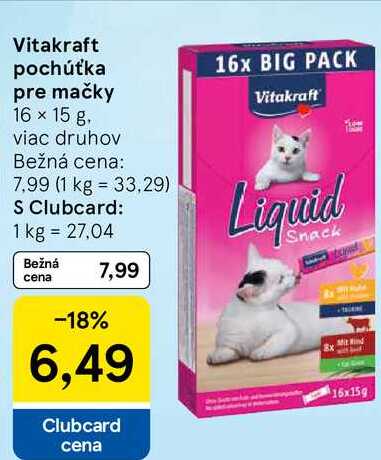 Vitakraft pochúťka pre mačky, 16x 15 g