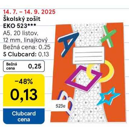 Školský zošit EKO 523