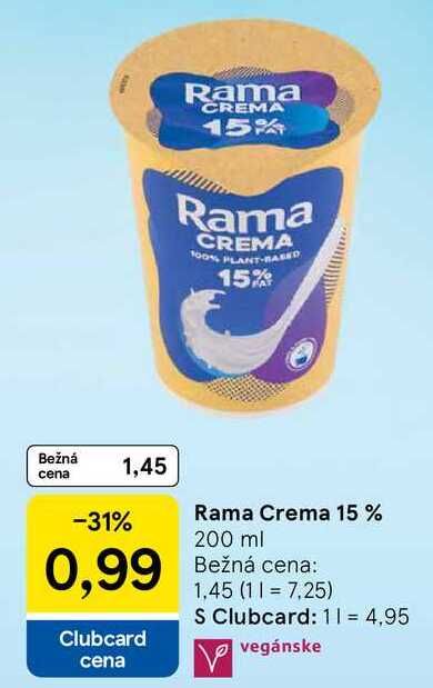 Rama Crema 15 %, 200 ml 