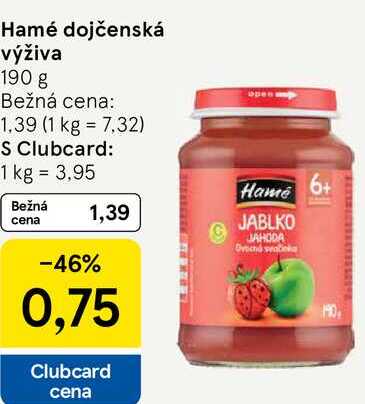 Hamé dojčenská výživa, 190 g 