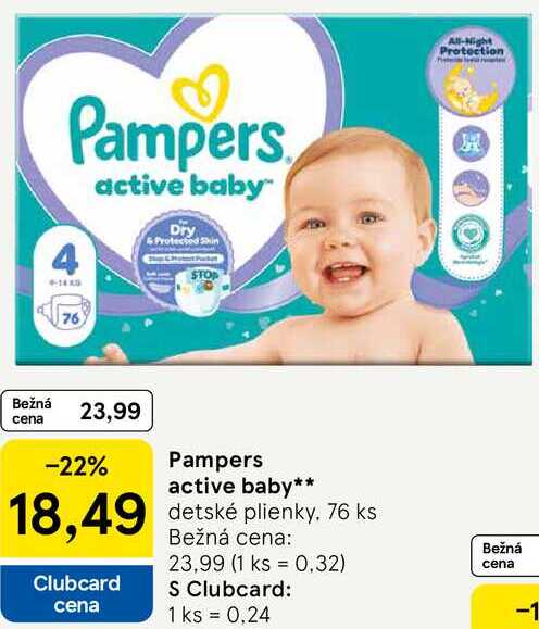 Pampers active baby, 76 ks 