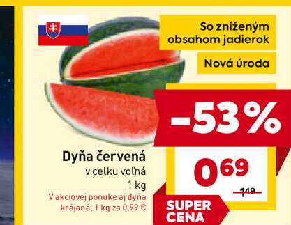 Dyňa červená v celku voľná 1 kg
