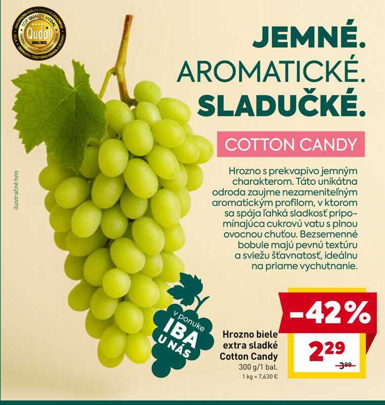 Hrozno biele extra sladké Cotton Candy 300 g