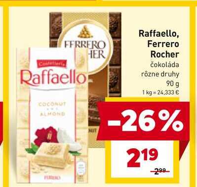 Ferrero Rocher čokoláda rôzne druhy 90 g