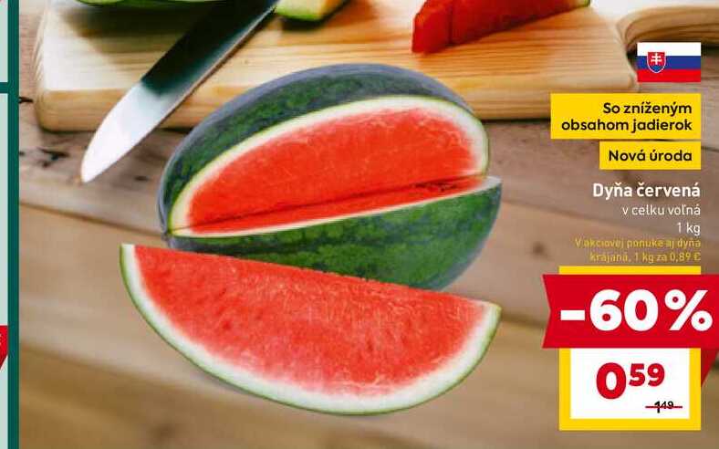 Dyňa červená v celku voľná 1 kg 