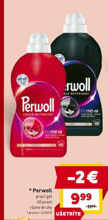 Perwoll prací gél 40 praní rôzne druhy 