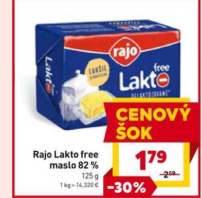 Rajo Lakto free maslo 82% 125 g 