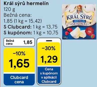 Král sýrů hermelín, 120 g