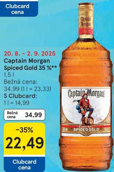 Captain Morgan Spiced Gold 35 %, 1,5 l