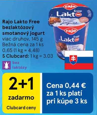 Rajo Lakto Free bezlaktózový smotanový jogurt, 145 g 