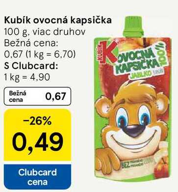 Kubík ovocná kapsička, 100 g