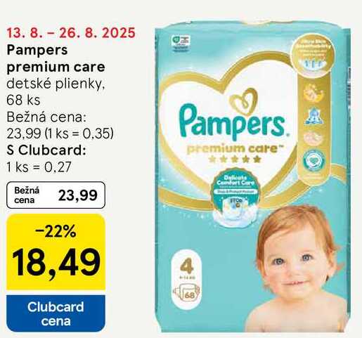 Pampers premium care, 68 ks 