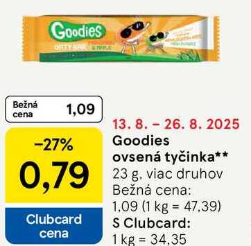 Goodies ovsená tyčinka, 23 g