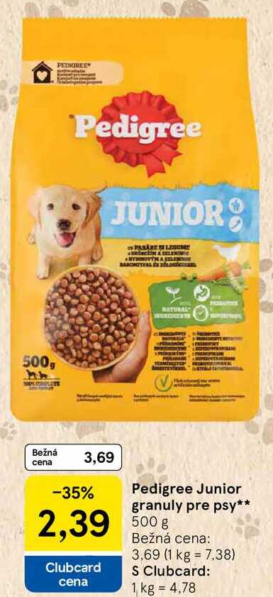 Pedigree Junior granuly pre psy, 500 g