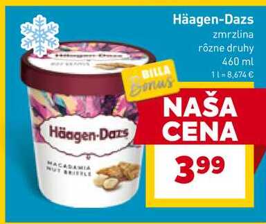 Häagen-Dazs zmrzlina rôzne druhy 460 ml