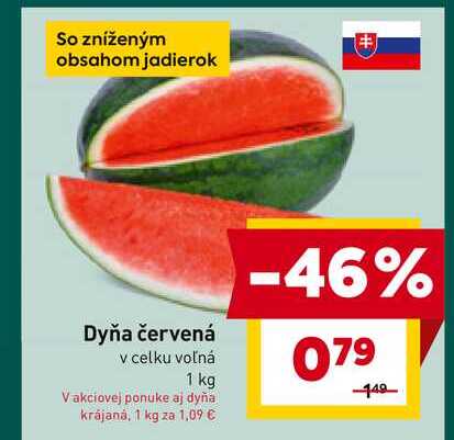 Dyňa červená v celku voľná 1 kg 