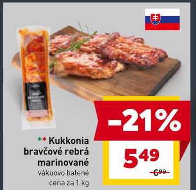 Kukkonia bravčové rebrá marinované vákuovo balené cena za 1 kg 