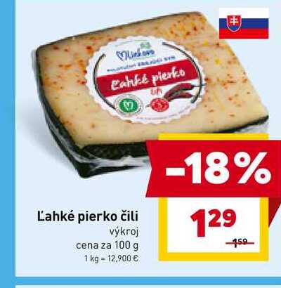 Ľahké pierko čili výkroj cena za 100 g