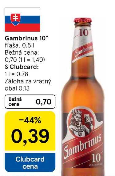 Gambrinus 10°, 0,5 l