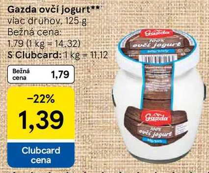 Gazda ovčí jogurt, 125 g
