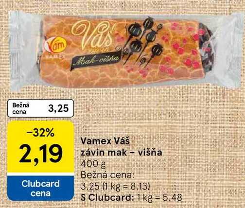 Vamex Váš závin mak - višňa, 400 g