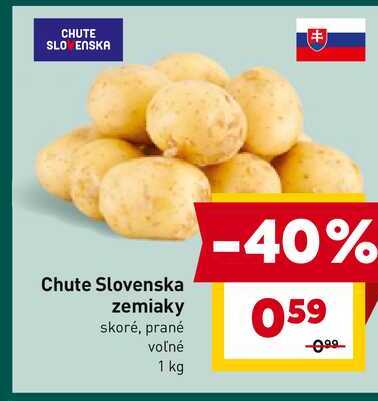 Chute Slovenska zemiaky skoré, prané voľné 1 kg 