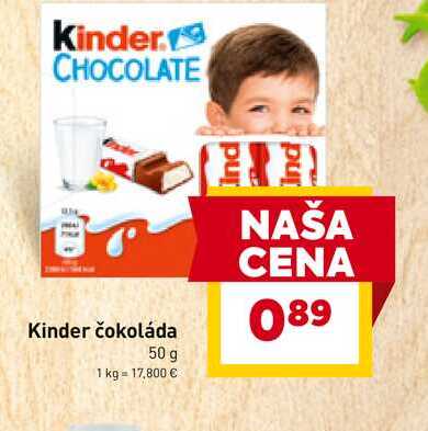 Kinder čokoláda 50 g 