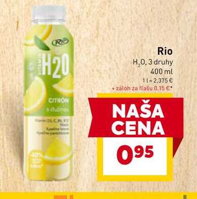 Rio H,O, 3 druhy 400 ml 