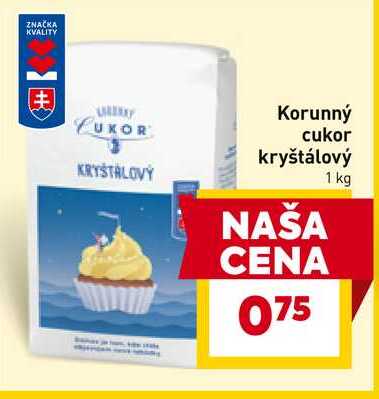 Korunný cukor kryštálový 1 kg 