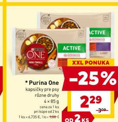 Purina One kapsičky pre psy rôzne druhy 4× 85 g