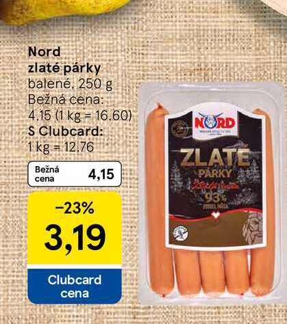 Nord zlaté párky balené, 250 g