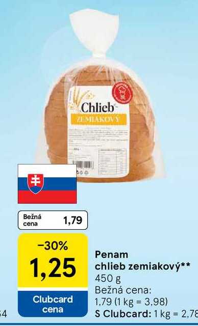 Penam chlieb zemiakový 450 g  v akcii